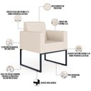 Ver imagem 6 de Kit 3 Poltronas Decorativas para Sala Recepção Base Fixa de Metal Helô L02 Suede Bege - Lyam