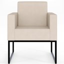 Ver mais imagens de Kit 3 Poltronas Decorativas para Sala Recepção Base Fixa de Metal Helô L02 Suede Bege - Lyam