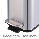 Ver imagem 2 de Lixeira para Banheiro e Cozinha Inox Retangular Frame 5 Litros - Brinox