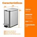 Ver imagem 7 de Lixeira para Banheiro e Cozinha Inox Retangular Frame 5 Litros - Brinox