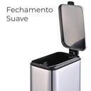Ver imagem 4 de Lixeira para Banheiro e Cozinha Inox Retangular Frame 5 Litros - Brinox