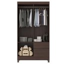 Ver imagem 3 de Guarda Roupa Solteiro Lótus com Multiuso Golden com Cômoda Montevidéu Café - Demóbile
