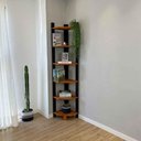 Ver imagem 2 de Estante de Canto Linea 6 Prateleiras Madeira Pinus Carvalho e Preto Artfactory Design