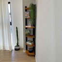 Ver mais imagens de Estante de Canto Linea 6 Prateleiras Madeira Pinus Carvalho e Preto Artfactory Design