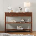Ver imagem 2 de Aparador Decorativo Hall Entrada 2 Gav Madeira Castanho Apoana Idimex