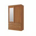 Ver imagem 2 de Guarda Roupa Flex 2 Portas Deslizantes e 4 Gavetas com Espelho Marel Cinamomo/Off White