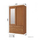 Ver imagem 3 de Guarda Roupa Flex 2 Portas Deslizantes e 4 Gavetas com Espelho Marel Cinamomo/Off White
