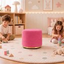 Ver imagem 2 de Puff Redondo Infantil - Banquinho Decorativo para Quarto Brinquedoteca - Espaço Kids Rosa