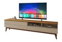 Ver imagem 1 de Rack para TV Wall 1.8 Off White com Nature - MoveisAqui