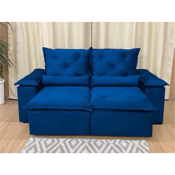 Sofá Retrátil Reclinável Confortável Várias Cores e Tamanhos Cor:azul;tamanho:2,30 - 2