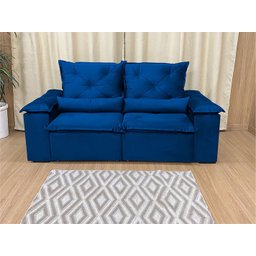 Sofá Retrátil Reclinável Confortável Várias Cores e Tamanhos Cor:azul;tamanho:2,30 - 3
