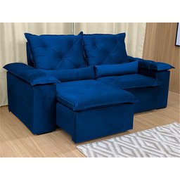 Sofá Retrátil Reclinável Confortável Várias Cores e Tamanhos Cor:azul;tamanho:2,30 - 4