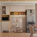 Ver imagem 1 de Cozinha Compacta Alba 6 Portas com Vidro Cinamon/Nude Prime Tx - Demóbile