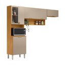 Ver imagem 2 de Cozinha Compacta Alba 6 Portas com Vidro Cinamon/Nude Prime Tx - Demóbile