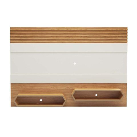 Painel Suspenso para Tv de até 65" 220 Cm 2 Nichos Off White Freijó Dalla Costa