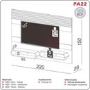 Ver imagem 4 de Painel Suspenso para Tv de até 65" 220 Cm 2 Nichos Off White Freijó Dalla Costa