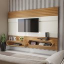 Ver imagem 2 de Painel Suspenso para Tv de até 65" 220 Cm 2 Nichos Off White Freijó Dalla Costa
