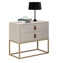 Ver imagem 2 de Mesa de Cabeceira Unic 60 com Base Dourado:offwhite