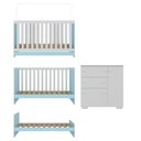 Ver imagem 3 de Quarto Infantil com Berço 3 em 1 e Cômoda Algodão Doce Multimóveis Mp4249 Branco/azul