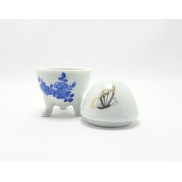 Conjunto Páscoa - Flores Azul e Borboletas Cerâmica Maria Sofia - 5