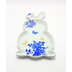 Conjunto Páscoa - Flores Azul e Borboletas Cerâmica Maria Sofia - 6