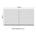 Ver imagem 2 de Armário Aéreo Madesa Glamy 120 cm 2 Portas Branco Cor:Branco