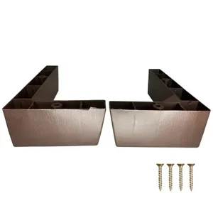 Pes de Sofa Tipo Cantoneira Marrom Kit 08 Pes com Parafusos