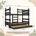 Ver imagem 4 de Treliche Madeira Maciça - Vira 2 Camas - para Colchão 78/88x188cm Multimóveis CR35685 Preto