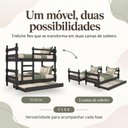 Ver imagem 6 de Treliche Madeira Maciça - Vira 2 Camas - para Colchão 78/88x188cm Multimóveis CR35685 Preto