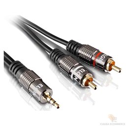 Cabo P2 Elgin para Rca-macho Estéreo 1,5m: Alta Definição - 2