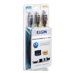 Cabo P2 Elgin para Rca-macho Estéreo 1,5m: Alta Definição - 1