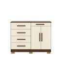 Ver imagem 6 de Cômoda Sirius 5 Gavetas MDF-MDP Puxador MDF Imbuia Champanhe Vila Rica