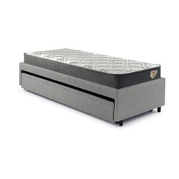 Bicama Box Viúva para Colchão 120x203 Courino Linho Cinza com 2 Colchões Adapto Ecoflex - 10