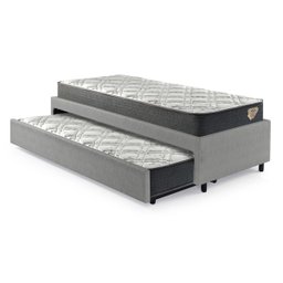 Bicama Box Viúva para Colchão 120x203 Courino Linho Cinza com 2 Colchões Adapto Ecoflex - 9