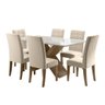 Conjunto de Mesa Sala de Jantar Dubai 1,60m com 6 Cadeiras Off White/Bege/Carvalho Dobuê - 9