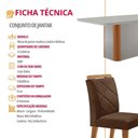 Ver imagem 6 de Mesa de Jantar Isadora com 4 Cadeiras Moderna Mobilia Veludo Marrom/off/nat/serig Off com Vidro