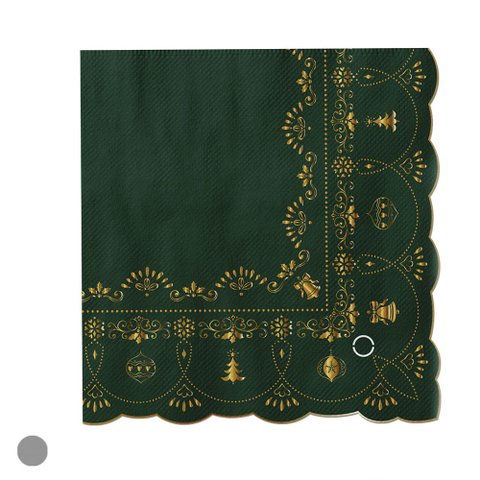 Guardanapo Folha Dupla com 20 Unidades 33x33cm Verde Flor Arte