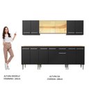 Ver imagem 5 de Cozinha Completa Madesa Balcão e Armário Aéreo Rustic/preto
