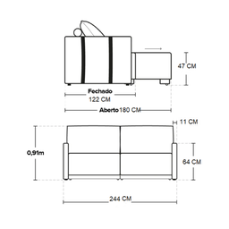 Sofá Cama 3 Lugares Retrátil Espinélio Linho 244 Cm Redenobre:bege - 4