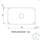 Ver imagem 2 de Cuba Retangular Basic Inox 56x34x14,5
