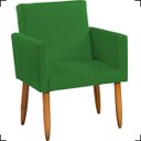 Ver imagem 3 de Kit Namoradeira Decorativa + 2 Poltronas Para Sala Reforçadas + 2 Puff Redondo Suede Verde