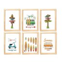 Ver imagem 1 de Quadro Infantil Surf 6 un A4 vidro e pendurador
