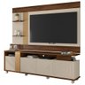 Rack Bancada Columbus Com Painel Discovery Para TV Até 65 Pol. Havana/Off White - Caemmun - 1