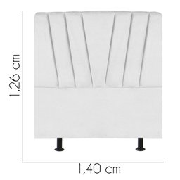 Cabeceira Estofada Bélgica 140CM Casal Courino Branco - D A DECOR - 3