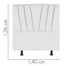 Cabeceira Estofada Bélgica 140CM Casal Courino Branco - D A DECOR - 3