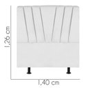 Ver imagem 3 de Cabeceira Estofada Bélgica 140CM Casal Courino Branco - D A DECOR