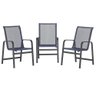 Cadeiras de Area 3 Unidades, piscina, jardim Clássic, Cadeiras de aluminio e Tela Sling - Azul - 1