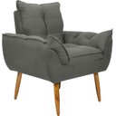 Ver imagem 2 de Kit 2 Poltronas Decorativa Opala Suede Cinza