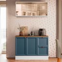 Ver imagem 1 de Cozinha Modulada 2 Peças Aéreo e Balcão de 120cm com Tampo Olivia Poliman