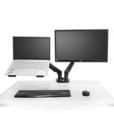 Ver imagem 2 de Kit Suporte Articulado Monitor e Notebook Pistão F160n Elg + Bandeja Apoio Nbh-1